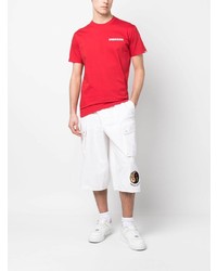 rotes bedrucktes T-Shirt mit einem Rundhalsausschnitt von DSQUARED2