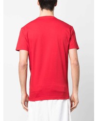 rotes bedrucktes T-Shirt mit einem Rundhalsausschnitt von DSQUARED2