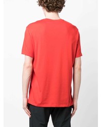 rotes bedrucktes T-Shirt mit einem Rundhalsausschnitt von Armani Exchange