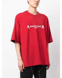 rotes bedrucktes T-Shirt mit einem Rundhalsausschnitt von Mastermind Japan