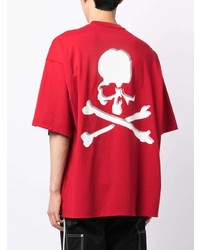 rotes bedrucktes T-Shirt mit einem Rundhalsausschnitt von Mastermind Japan