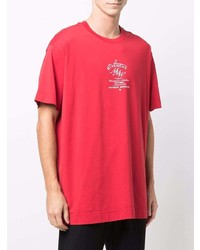 rotes bedrucktes T-Shirt mit einem Rundhalsausschnitt von Givenchy