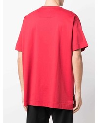 rotes bedrucktes T-Shirt mit einem Rundhalsausschnitt von Givenchy