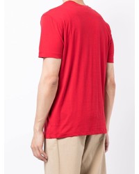 rotes bedrucktes T-Shirt mit einem Rundhalsausschnitt von Emporio Armani