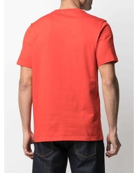 rotes bedrucktes T-Shirt mit einem Rundhalsausschnitt von PS Paul Smith