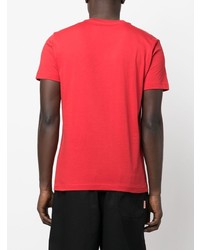 rotes bedrucktes T-Shirt mit einem Rundhalsausschnitt von Diesel