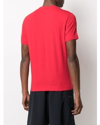 rotes bedrucktes T-Shirt mit einem Rundhalsausschnitt von Emporio Armani