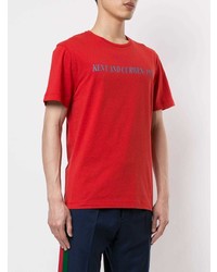 rotes bedrucktes T-Shirt mit einem Rundhalsausschnitt von Kent & Curwen