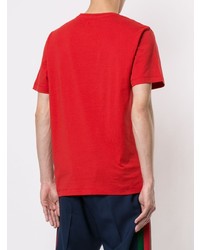 rotes bedrucktes T-Shirt mit einem Rundhalsausschnitt von Kent & Curwen