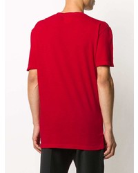 rotes bedrucktes T-Shirt mit einem Rundhalsausschnitt von DSQUARED2