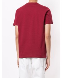 rotes bedrucktes T-Shirt mit einem Rundhalsausschnitt von Etro