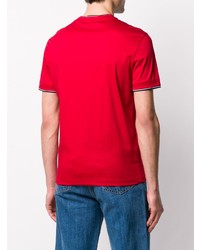 rotes bedrucktes T-Shirt mit einem Rundhalsausschnitt von Emporio Armani