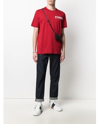 rotes bedrucktes T-Shirt mit einem Rundhalsausschnitt von Z Zegna