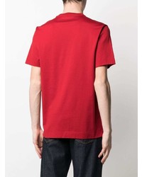 rotes bedrucktes T-Shirt mit einem Rundhalsausschnitt von Z Zegna