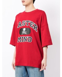 rotes bedrucktes T-Shirt mit einem Rundhalsausschnitt von Mastermind Japan