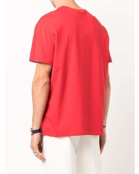 rotes bedrucktes T-Shirt mit einem Rundhalsausschnitt von Polo Ralph Lauren