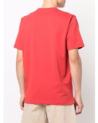 rotes bedrucktes T-Shirt mit einem Rundhalsausschnitt von PS Paul Smith