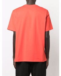 rotes bedrucktes T-Shirt mit einem Rundhalsausschnitt von MSGM