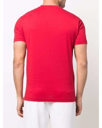 rotes bedrucktes T-Shirt mit einem Rundhalsausschnitt von Emporio Armani