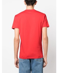 rotes bedrucktes T-Shirt mit einem Rundhalsausschnitt von DSQUARED2