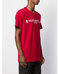 rotes bedrucktes T-Shirt mit einem Rundhalsausschnitt von Mastermind Japan