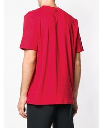 rotes bedrucktes T-Shirt mit einem Rundhalsausschnitt von Fila