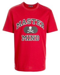 rotes bedrucktes T-Shirt mit einem Rundhalsausschnitt von Mastermind Japan