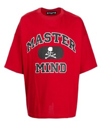 rotes bedrucktes T-Shirt mit einem Rundhalsausschnitt von Mastermind Japan