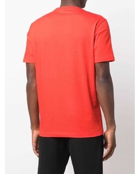 rotes bedrucktes T-Shirt mit einem Rundhalsausschnitt von Versace