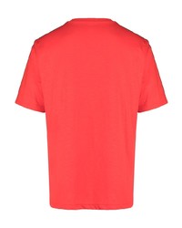 rotes bedrucktes T-Shirt mit einem Rundhalsausschnitt von Michael Kors