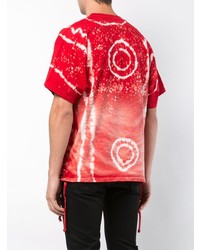 rotes bedrucktes T-Shirt mit einem Rundhalsausschnitt von Faith Connexion