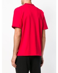 rotes bedrucktes T-Shirt mit einem Rundhalsausschnitt von Gcds