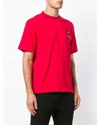 rotes bedrucktes T-Shirt mit einem Rundhalsausschnitt von Gcds