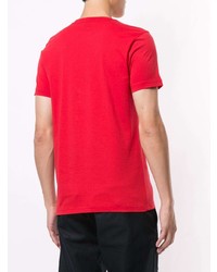 rotes bedrucktes T-Shirt mit einem Rundhalsausschnitt von Paul Smith