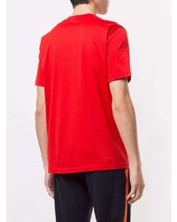 rotes bedrucktes T-Shirt mit einem Rundhalsausschnitt von CK Calvin Klein