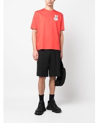 rotes bedrucktes T-Shirt mit einem Rundhalsausschnitt von Lanvin