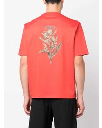 rotes bedrucktes T-Shirt mit einem Rundhalsausschnitt von Lanvin