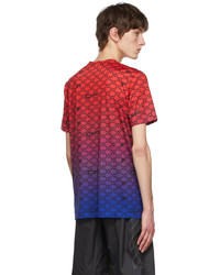 rotes bedrucktes T-Shirt mit einem Rundhalsausschnitt von Off-White