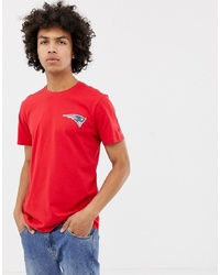rotes bedrucktes T-Shirt mit einem Rundhalsausschnitt von New Era