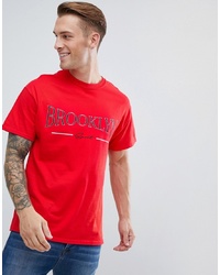 rotes bedrucktes T-Shirt mit einem Rundhalsausschnitt von New Look