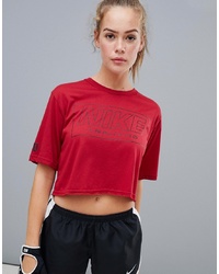 rotes bedrucktes T-Shirt mit einem Rundhalsausschnitt von Nike Training