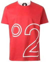 rotes bedrucktes T-Shirt mit einem Rundhalsausschnitt von No.21