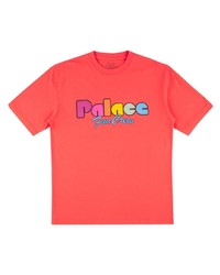 rotes bedrucktes T-Shirt mit einem Rundhalsausschnitt von Palace