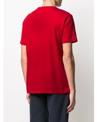 rotes bedrucktes T-Shirt mit einem Rundhalsausschnitt von Polo Ralph Lauren