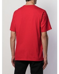 rotes bedrucktes T-Shirt mit einem Rundhalsausschnitt von MSGM