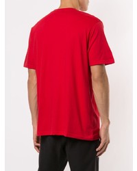 rotes bedrucktes T-Shirt mit einem Rundhalsausschnitt von Fila