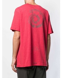 rotes bedrucktes T-Shirt mit einem Rundhalsausschnitt von C2h4