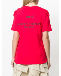rotes bedrucktes T-Shirt mit einem Rundhalsausschnitt von Koché