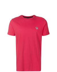 rotes bedrucktes T-Shirt mit einem Rundhalsausschnitt von Ps By Paul Smith