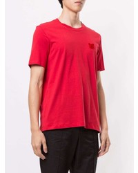 rotes bedrucktes T-Shirt mit einem Rundhalsausschnitt von CK Calvin Klein